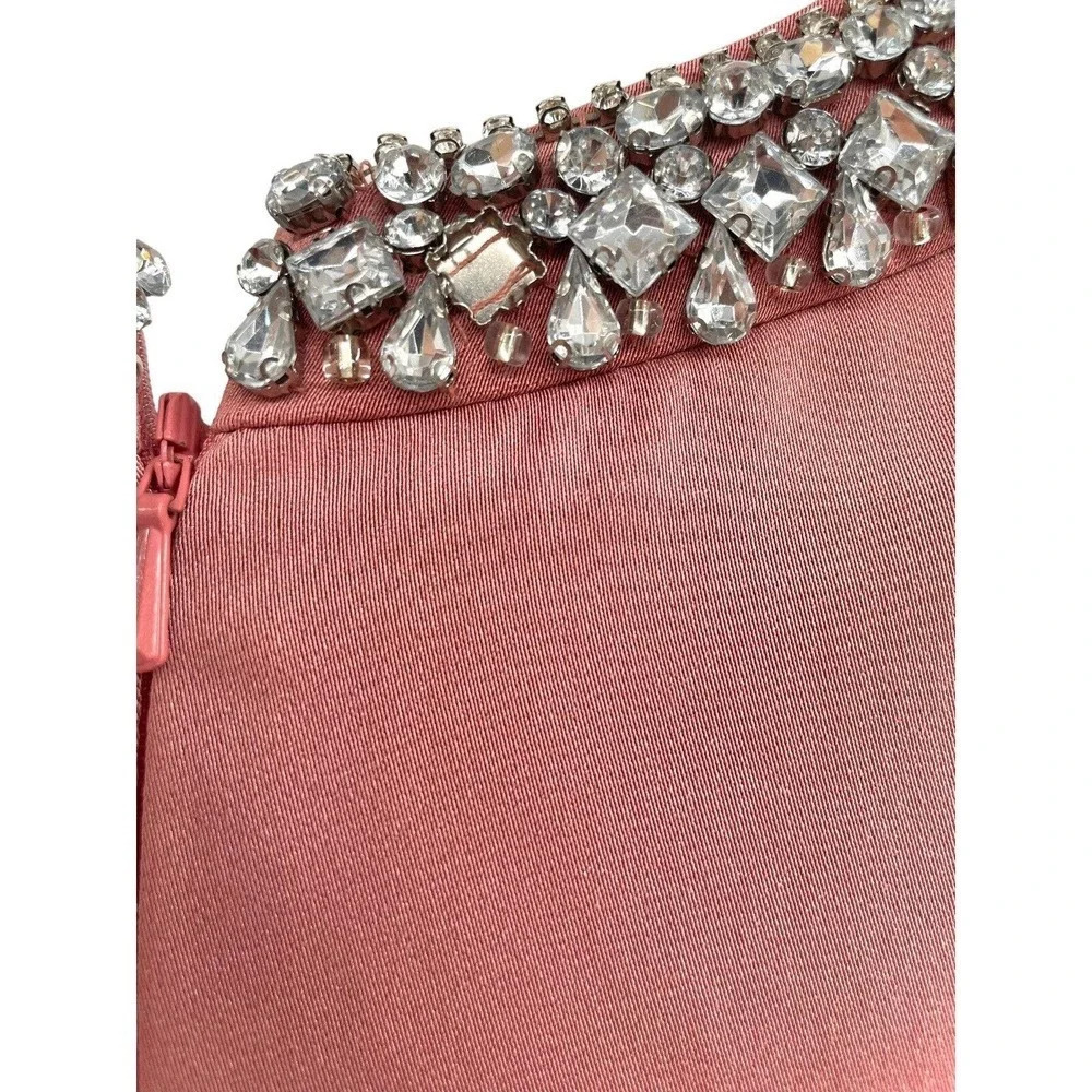 IEENA by MAC DUGGAL Gown Rose Pink Embellished Neck Trumpet Size US 0 - Picture 13 of 16